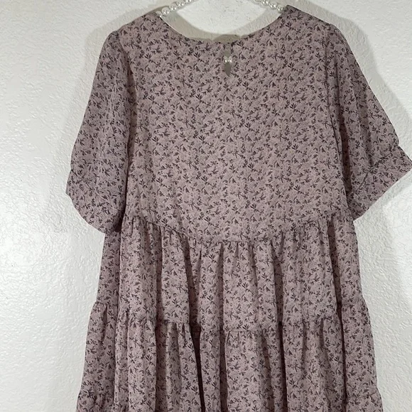 HAZEL Alison Lilac Flowy Lined Mini Dress Size Medium New - Picture 6 of 10